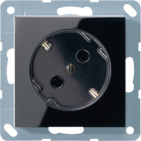 SCHUKO-Steckdose, 16 A 250 V ~, 45°, Berührungsschutz   / Art. A 520-45 KI SW