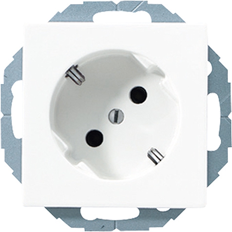 SCHUKO-Steckdose, 16 A 250 V ~, 45°, Berührungsschutz   / Art. A 520-45 KI WW