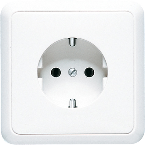 SCHUKO-Steckdose, 16 A 250 V ~, Berührungsschutz, volle Platte, 81 x 81 mm   / Art. 5520 KI