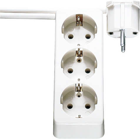 Tischsteckdose, 3fach, 16 A, 250 V ~, Zugentlastung, ohne Zuleitung, bruchsicher   / Art. 10 S 23 L