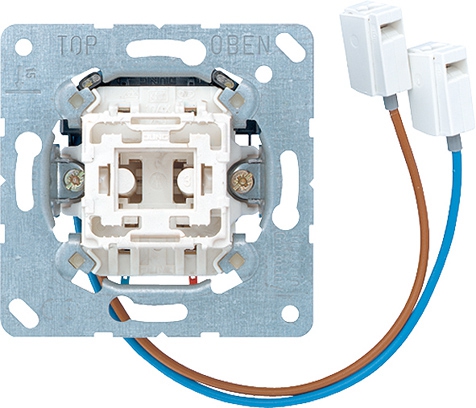 Taster, 10 AX, 250 V ~, Wechsler 1-polig, N-Klemme, LED-Einsatz, weiße LEDs   / Art. 533 U-LED W