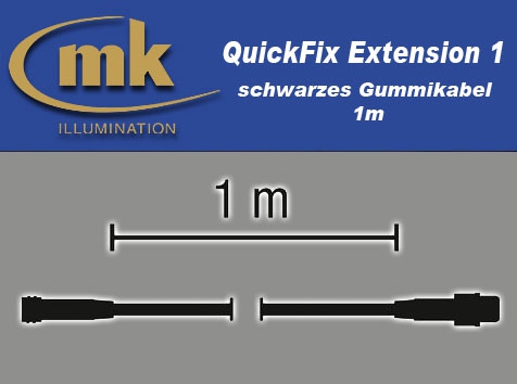 QuickFix Extension 1 / schwarzes Gummikabel 1m / IP67