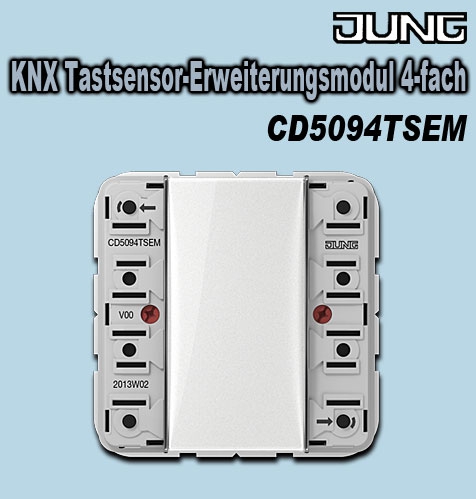 Jung KNX Tastsensor-Erweiterungsmodul 4-fach inklusive transparenter Abdeckung