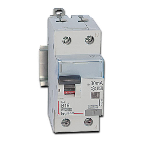Legrand FI / LS Schutzschalter, 1-polig + mitschaltendem Neutralleiter DX3  FILS B16 A, 1-polig+N, 10 kA, 30 mA, Typ A - Kennlinie B