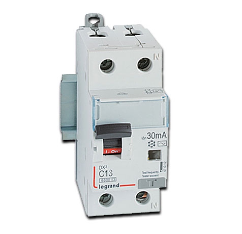 Legrand FI / LS Schutzschalter, 1-polig + mitschaltendem Neutralleiter DX3  FILS C13 A, 1-polig+N, 6 kA, 30 mA, Typ AC - Kennlinie C