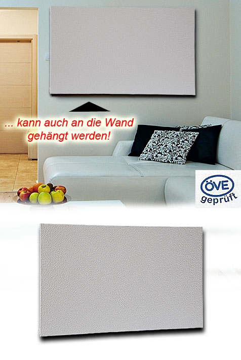 Infrarotheizpaneel Victory HVH300 mit 1,5m Zuleitung und Uni-Stecker weiß - für die Wand- und Deckenmontage IP44 / 300W / 230V / für 6-15 m3 / 600 x 600 x 30 mm