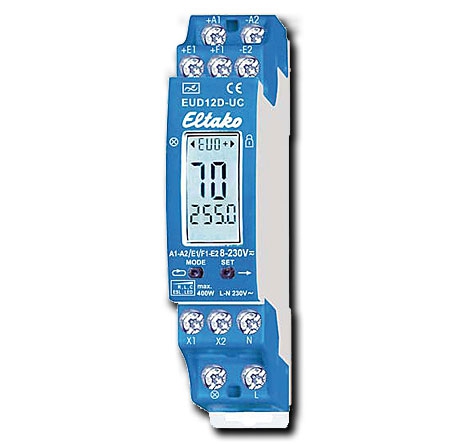 Eltako Digital einstellbarer Multifunktions-Universal-Dimmschalter EUD12D-UC / Power MOSFET bis 400W