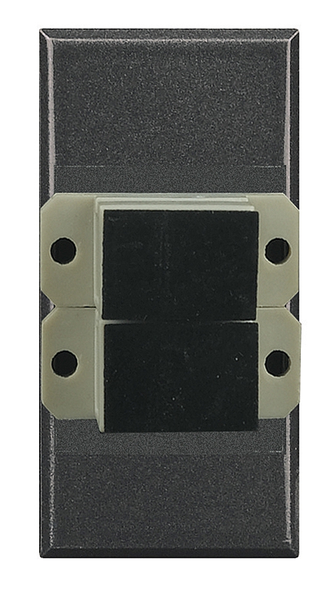 Glasfasersteckdose für SC Fiberoptik-Stecker duplex 1-modulig Anthrazit