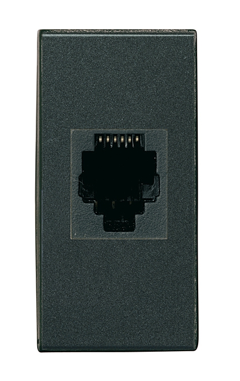 Telefondose RJ12 Cat. 3 AMP Barrel 1-modulig Anthrazit