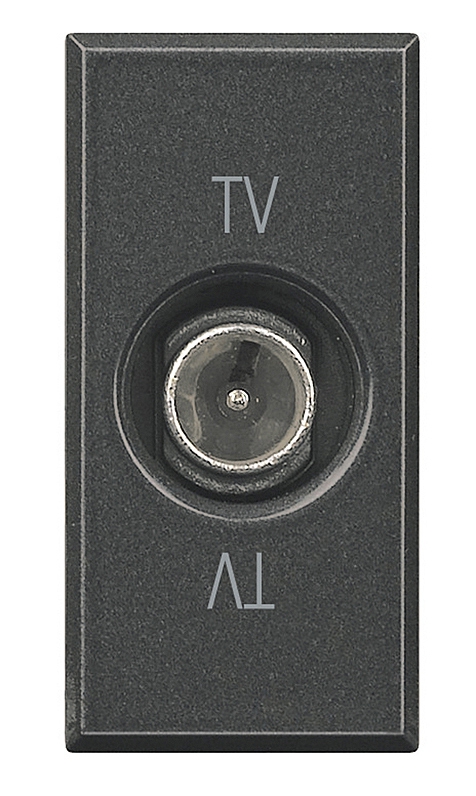 TV-Durchgangsdose, 9,5 mm Durchmesser männlich, 1-modulig Anthrazit