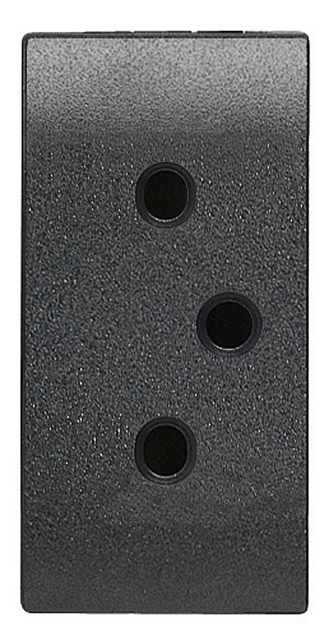 Steckdose Schweizer Standard Typ 12, 2-polig+E, 10A 250V AC, 1-modulig Anthrazit