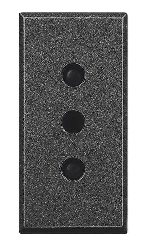 Steckdose 2-polig+E 10A 250V AC Kinderschutz, Schraubklemmen (SK) Anthrazit