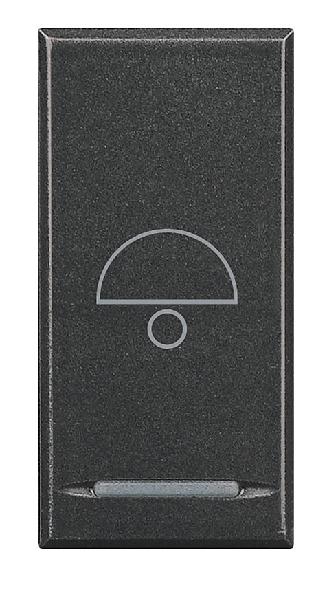 Taster 1-polig Schließer 10A 250V AC Aufdruck  • Glocke •  1-modulig Anthrazit