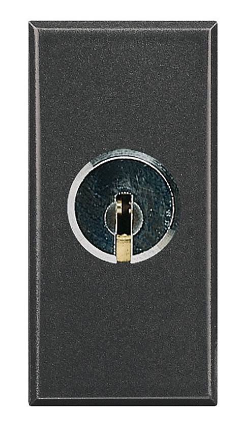 Schlüsselschalter 2-polig 16A 250V AC mit Schlüssel 1-modulig Anthrazit