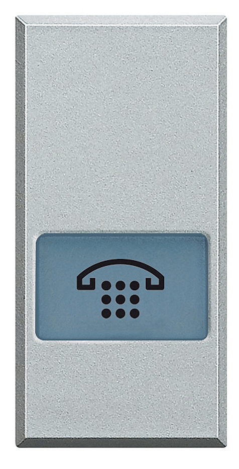 Symbolwippe für Axialschalter bedruckt mit  • Telefon •  1-modulig Aluminium