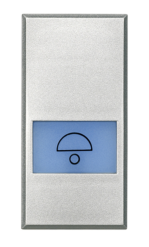 Symbolwippe für Axialschalter bedruckt mit  • Glocke •  1-modulig Aluminium