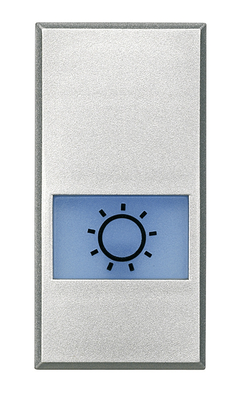 Symbolwippe für Axialschalter bedruckt mit  • Lampe •  1-modulig Aluminium