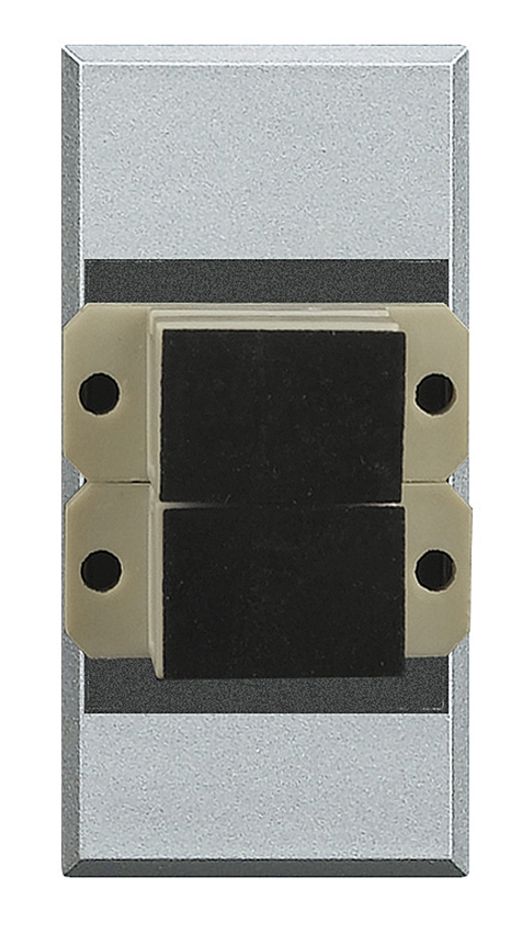 Glasfasersteckdose für SC Fiberoptik-Stecker duplex 1-modulig Aluminium