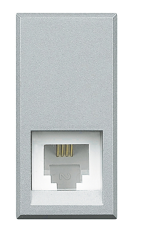 Telefondose RJ11 Cat. 3 K10 1-modulig Aluminium
