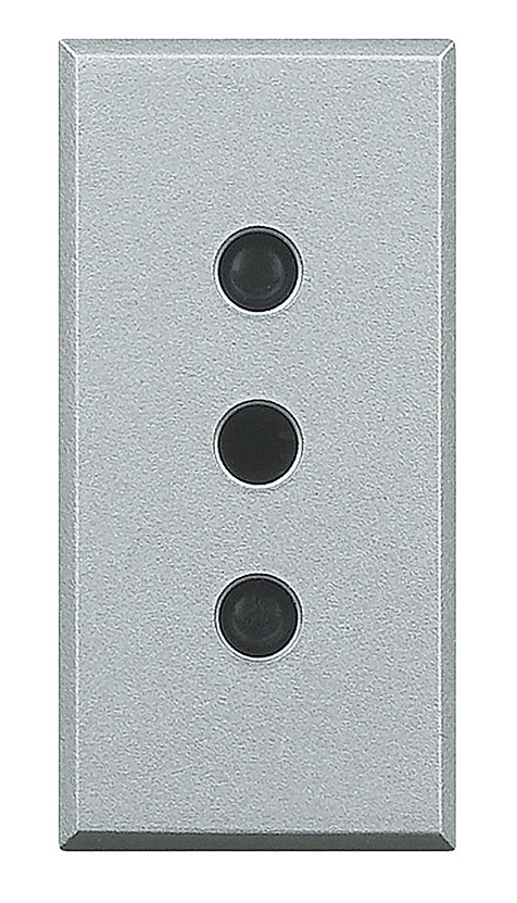 Steckdose 2-polig+E 10A 250V AC Kinderschutz, Schraubklemmen (SK) Aluminium