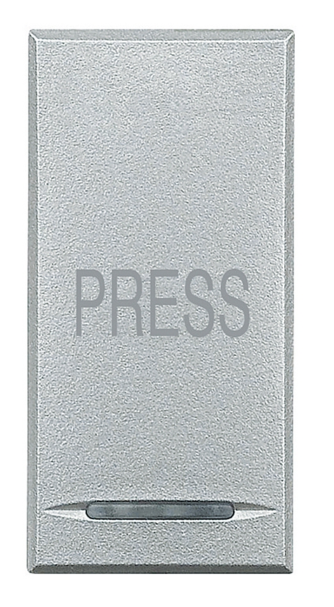 Taster 1-polig Schließer 10A 250V AC Aufdruck  • Press •  1-modulig Aluminium
