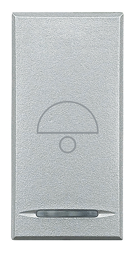 Taster 1-polig Schließer 10A 250V AC Aufdruck  • Glocke •  1-modulig Aluminium