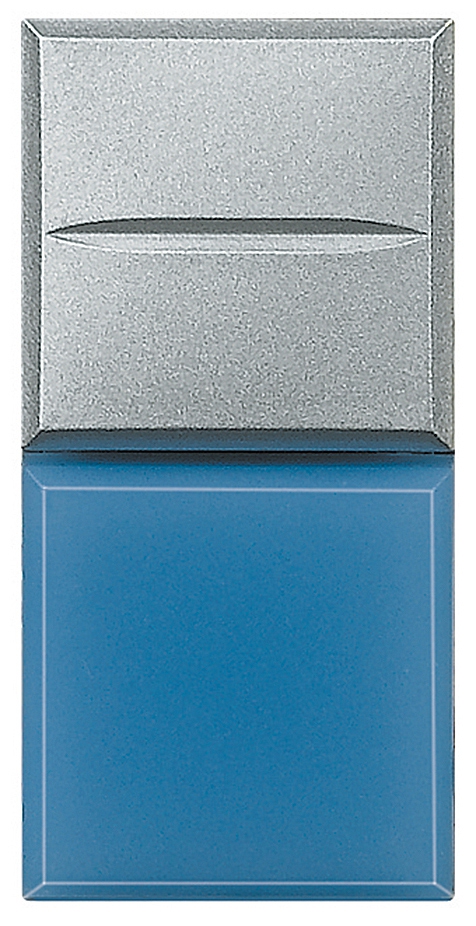 Axialtaster mit Beleuchtung blau Symbol  • LAMPE •  1-polig 230V AC 10A Aluminium