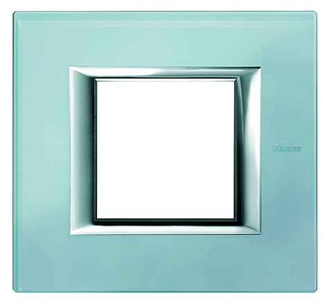 Rahmen rechteckig 3+3 Module Kompaktinstallation Glas Blau