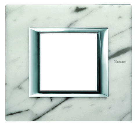 Rahmen rechteckig 6 Module Kompaktinstallation Carrara Marmor