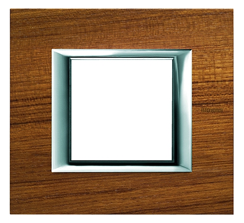 Rahmen rechteckig 3 Module Kompaktinstallation Echtholz Teak