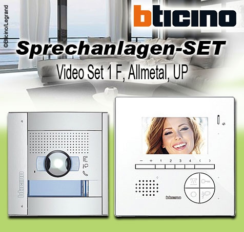 Legrand Bticino ProCLASSIC Videoset 2-Draht für 1 Familie mit UP-Türstation SFERA und Hausstation CLASSE 100 V12E