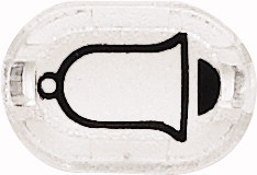 Symbole, oval, Klingel, weiß