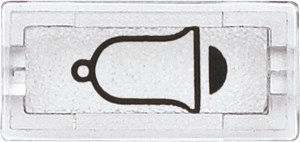 Symbole, rechteckig, Klingel, glasklar