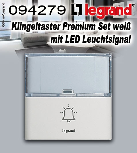 Legrand Klingeltaster für Funkgong Premium Set weiß