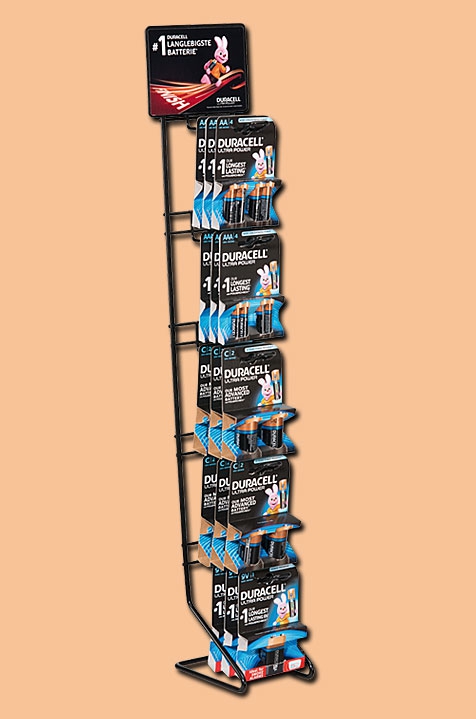 Duracell Thekendisplay 1x5 unbestückt für beispielsweise 7xAA / 10xAAA / 4xC / 3xD / 5x9V Batterien