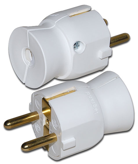 Schalenklappstecker mit zentraler Kabeleinführung