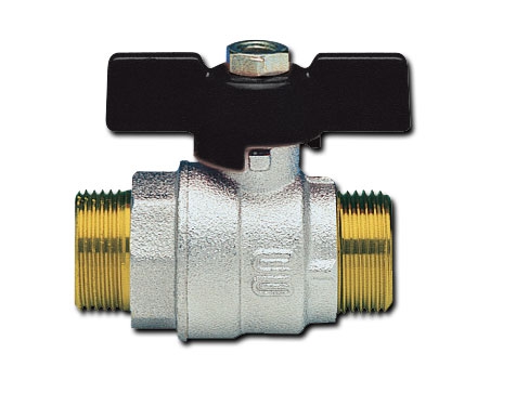 Kugelventil EKO-Basic 3/4 Zoll mit Aussengewinde / vollem Durchgang / T-Griff / m/m / vernickelt