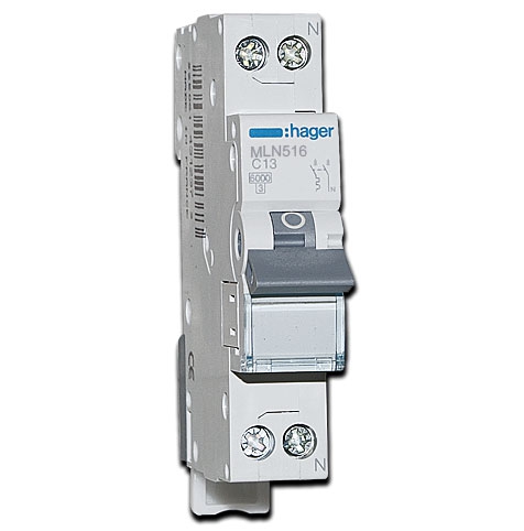 Leitungsschutzschalter 1-polig / 16A / 6kA C / 1P+N Schmalbau