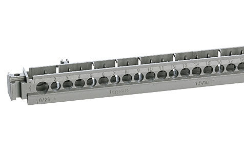 Legrand Klemmengehäuse mit 38 Bohrungen L = 276 mm für Verteiler 12 Mod./Reihe