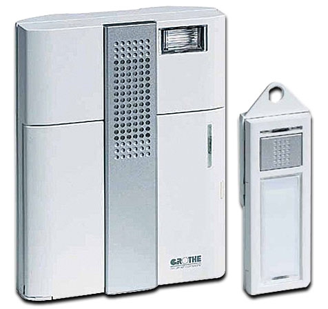 Grothe Funkgong-Set Mistral 300M / Reichweite 500m / 17 Melodien 86dB(A) - mit Distanz-Multiplikator und Fremdspannungsversorgung