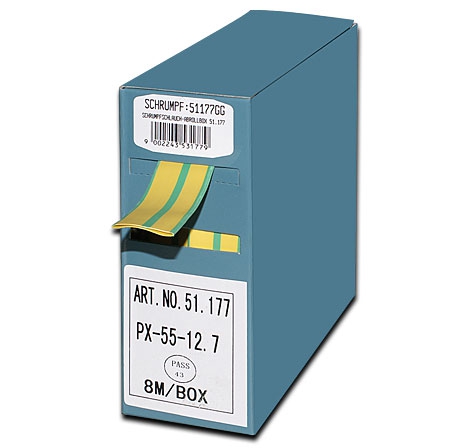 PX-55 Schrumpfschlauch  08 m / 12,7 - 6,4 mm / 0,65 mit Abrollbox