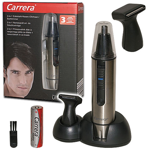 2 in 1 Edelstahl Nasen- / Ohrhaar und Barttrimmer Ultimate Trim inkl. Batterie