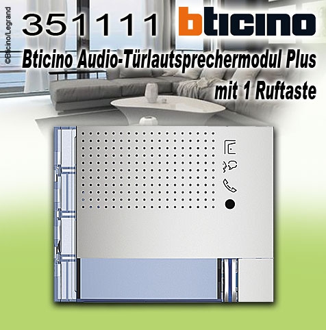 Bticino Frontblende Allmetal für Audio-Türlautsprechermodul Plus mit 1 Ruftaste