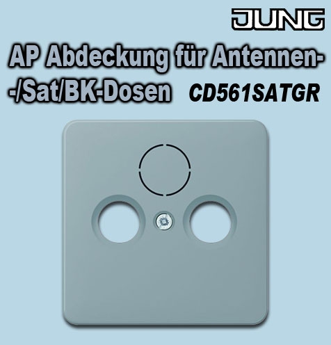 Jung AP Abdeckung für Antennen-/Sat/BK-Dosen 3fach Grau glänzend