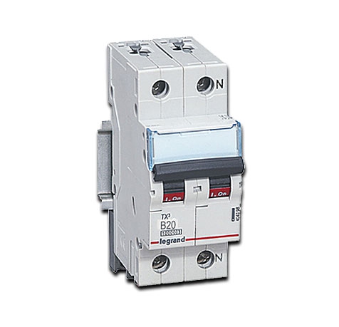 Legrand Leitungsschutzschalter TX3 LS B20 A, 1-polig+N, 10 kA, 2-modulig 230 V AC / Kennlinie B