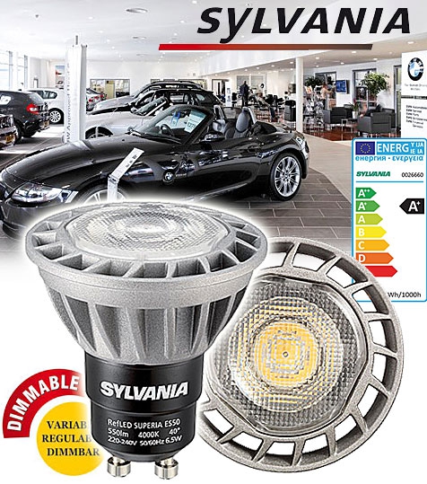 Sylvania LED Lampe RefLED ES50 V2 / 550 Lumen / 6,5W / GU10 / 220-240V / 4.000K / 40° / Kaltweiß / dimmbar