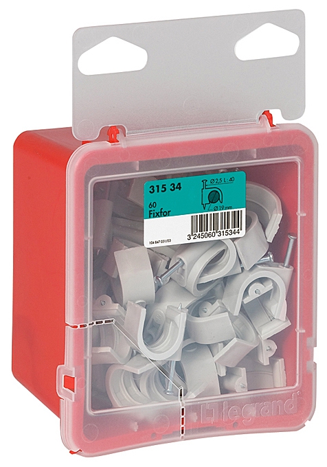 Nagelschelle für Kabel Ø 19mm grau