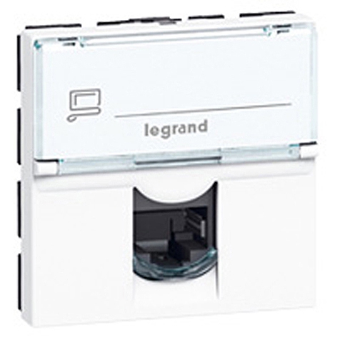 Datendose RJ45 Cat6A STP 90 Grad 2-modulig weiss Mosaic