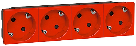 SDO 4f-Schuko 45GR 8mod rot Mosaic