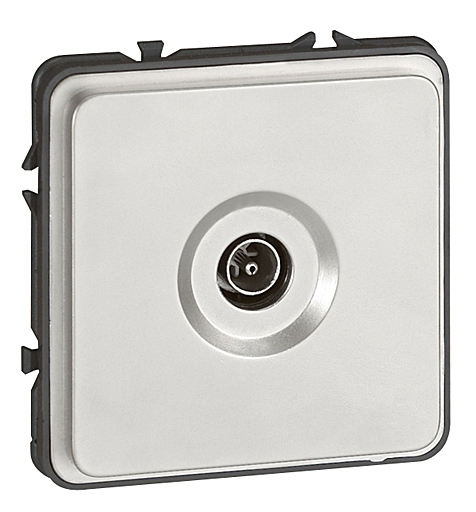 Einsatz TV+SAT mit IEC Buchse Soliroc IP20 IK10 grau